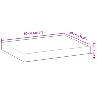 vidaXL Schweberegale 2 Stk. 60x30x4 cm Massivholz Akazie Unbehandelt