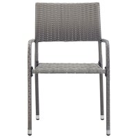 vidaXL Garten-Essst&uuml;hle 2 Stk. Stapelbar Grau Polyrattan