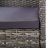 vidaXL Gartenst&uuml;hle mit Kissen in Dunkelgrau 2 Stk. Grau Polyrattan