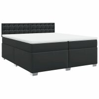 vidaXL Boxspringbett mit Matratze Schwarz 200x200 cm Kunstleder