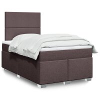 vidaXL Boxspringbett mit Matratze Dunkelbraun 120x200 cm Stoff