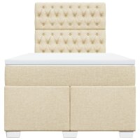 vidaXL Boxspringbett mit Matratze Creme 120x190 cm Stoff