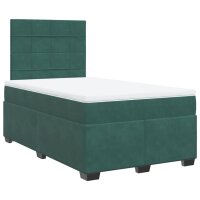 vidaXL Boxspringbett mit Matratze Dunkelgr&uuml;n 120x190 cm Samt