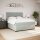 vidaXL Boxspringbett mit Matratze Hellgrau 200x200 cm Samt