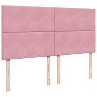 vidaXL Boxspringbett mit Matratze Rosa 200x200 cm Samt