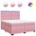 vidaXL Boxspringbett mit Matratze Rosa 200x200 cm Samt