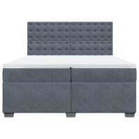 vidaXL Boxspringbett mit Matratze Dunkelgrau 200x200 cm Samt