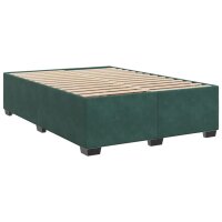 vidaXL Boxspringbett mit Matratze Dunkelgr&uuml;n 140x200 cm Samt