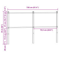 vidaXL Kopfteil Sonoma-Eiche 150 cm Holzwerkstoff und Stahl