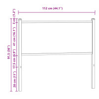 vidaXL Kopfteil Sonoma-Eiche 107 cm Holzwerkstoff und Stahl