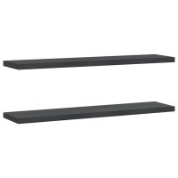 vidaXL Wandregale 2 Stk. 100x23,5x3 cm Schwarz Edelstahl