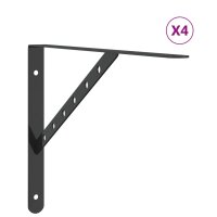 vidaXL Regalträger 4 Stk. 40x2,5x25 cm Schwarz...