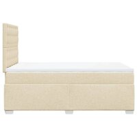 vidaXL Boxspringbett mit Matratze Creme 120x190 cm Stoff