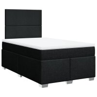 vidaXL Boxspringbett mit Matratze Schwarz 120x200 cm Stoff