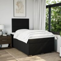 vidaXL Boxspringbett mit Matratze Schwarz 120x200 cm Stoff