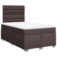 vidaXL Boxspringbett mit Matratze Dunkelbraun 120x200 cm Stoff