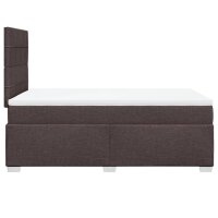 vidaXL Boxspringbett mit Matratze Dunkelbraun 120x200 cm Stoff