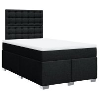 vidaXL Boxspringbett mit Matratze Schwarz 120x200 cm Stoff