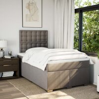 vidaXL Boxspringbett mit Matratze Taupe 120x200 cm Stoff