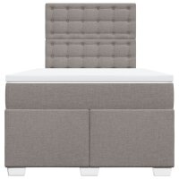 vidaXL Boxspringbett mit Matratze Taupe 120x200 cm Stoff