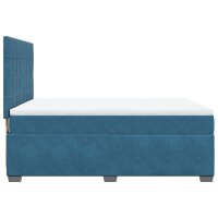 vidaXL Boxspringbett mit Matratze Blau 140x200 cm Samt