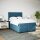 vidaXL Boxspringbett mit Matratze Blau 140x200 cm Samt