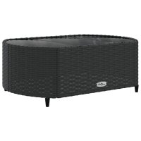 vidaXL 5-tlg. Garten-Sofagarnitur mit Kissen Schwarz Poly Rattan