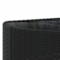 vidaXL 5-tlg. Garten-Sofagarnitur mit Kissen Schwarz Poly Rattan