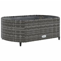 vidaXL 10-tlg. Garten-Sofagarnitur mit Kissen Grau Poly Rattan