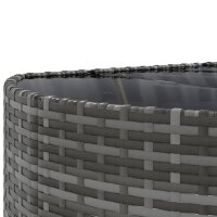 vidaXL 10-tlg. Garten-Sofagarnitur mit Kissen Grau Poly Rattan