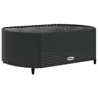 vidaXL 10-tlg. Garten-Sofagarnitur mit Kissen Schwarz Poly Rattan