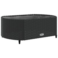 vidaXL 8-tlg. Garten-Sofagarnitur mit Kissen Schwarz Poly Rattan