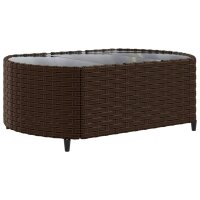 vidaXL 5-tlg. Garten-Sofagarnitur mit Kissen Braun Poly Rattan