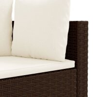 vidaXL 5-tlg. Garten-Sofagarnitur mit Kissen Braun Poly Rattan