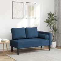 vidaXL Chaiselongue mit Kissen Blau Stoff