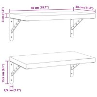 vidaXL Wandregale 2 Stk. 50x30 cm Silbern Edelstahl