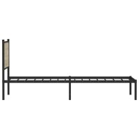 vidaXL Bettgestell mit Kopfteil Metall Sonoma-Eiche 107x203 cm