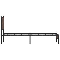 vidaXL Bettgestell mit Kopfteil Metall Braun Eichen-Optik 80x200 cm