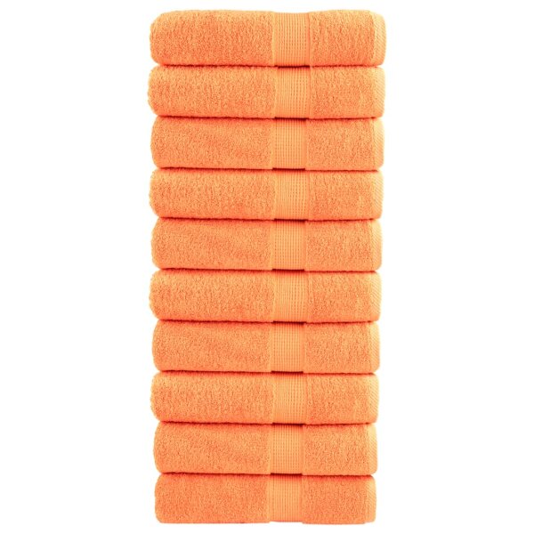 vidaXL Premium-Duscht&uuml;cher 10 Stk Orange 70x140 600g/m&sup2; 100% Baumwolle