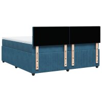 vidaXL Boxspringbett mit Matratze Blau 200x200 cm Samt