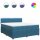 vidaXL Boxspringbett mit Matratze Blau 200x200 cm Samt