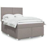 vidaXL Boxspringbett mit Matratze Taupe 140x200 cm Stoff