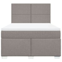 vidaXL Boxspringbett mit Matratze Taupe 140x200 cm Stoff