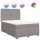 vidaXL Boxspringbett mit Matratze Taupe 140x200 cm Stoff