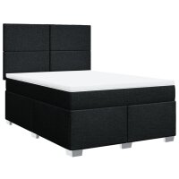 vidaXL Boxspringbett mit Matratze Schwarz 160x200 cm Stoff