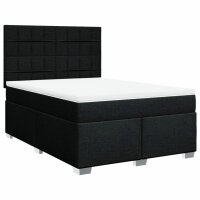 vidaXL Boxspringbett mit Matratze Schwarz 160x200 cm Stoff