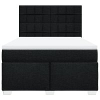 vidaXL Boxspringbett mit Matratze Schwarz 160x200 cm Stoff