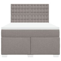 vidaXL Boxspringbett mit Matratze Taupe 160x200 cm Stoff