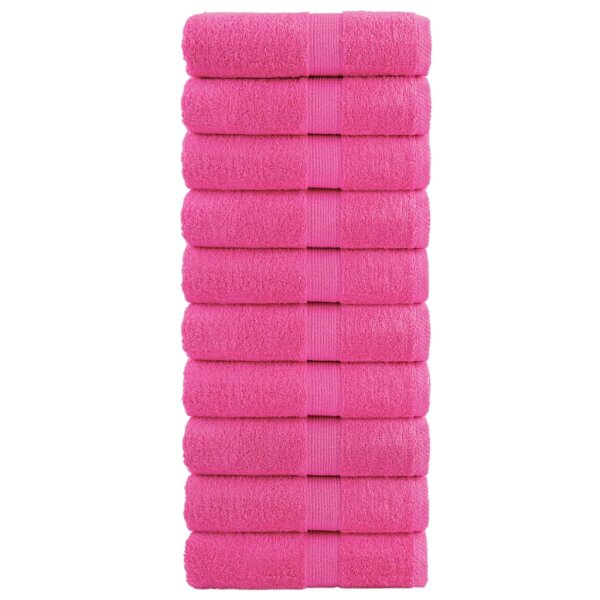 vidaXL Premium-Seift&uuml;cher 10 Stk. Rosa 30x30 cm 600 g/m&sup2; Baumwolle