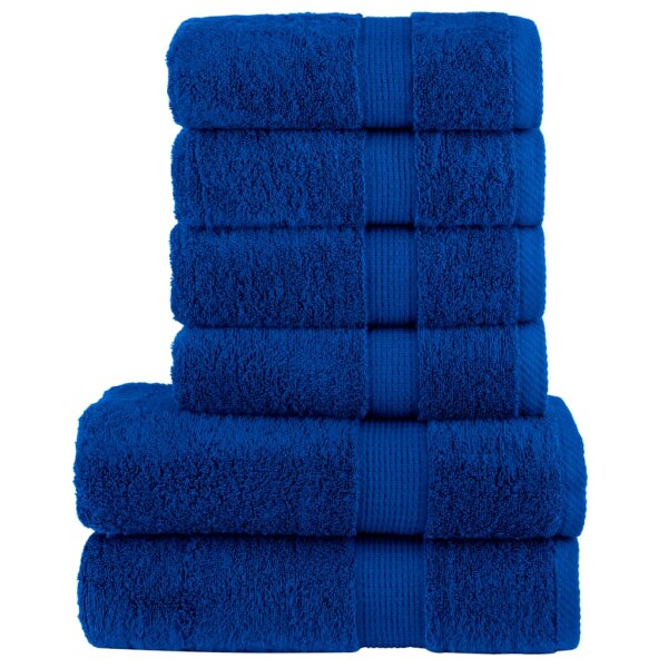 vidaXL 6 tlg. Premium-Handtuch-Set Blau 600 g/m&sup2; 100% Baumwolle